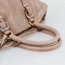PRADA Hand Bag Vittero Dino Leather Pink Gold Silver Auth 186426V-7