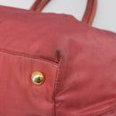 PRADA Ribbon Hand Bag Nylon Pink Gold Auth 186427-15