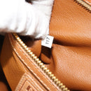 PRADA Shoulder Bag Leather 2way Brown Gold Auth 186428V-11