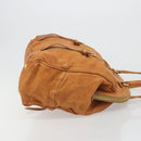 PRADA Shoulder Bag Leather 2way Brown Gold Auth 186428V-3