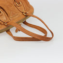 PRADA Shoulder Bag Leather 2way Brown Gold Auth 186428V-7