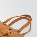 PRADA Shoulder Bag Leather 2way Brown Gold Auth 186428V-14