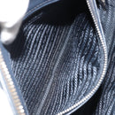 PRADA Hand Bag Safiano Leather 2way Navy Silver Auth 186429A-24