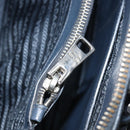 PRADA Hand Bag Safiano Leather 2way Navy Silver Auth 186429A-26
