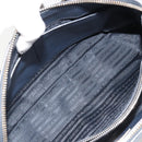 PRADA Hand Bag Safiano Leather 2way Navy Silver Auth 186429A-28