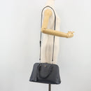 PRADA Hand Bag Safiano Leather 2way Navy Silver Auth 186429A-30