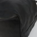 PRADA Hand Bag Leather Black Silver Auth 186430A-10