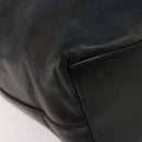 PRADA Hand Bag Leather Black Silver Auth 186430A-11