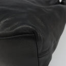 PRADA Hand Bag Leather Black Silver Auth 186430A-12