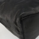 PRADA Hand Bag Leather Black Silver Auth 186430A-13