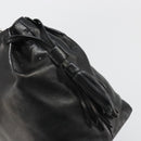 PRADA Hand Bag Leather Black Silver Auth 186430A-14
