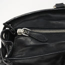 PRADA Hand Bag Leather Black Silver Auth 186430A-17