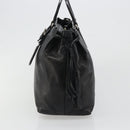 PRADA Hand Bag Leather Black Silver Auth 186430A-4