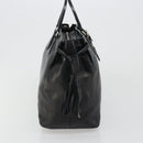 PRADA Hand Bag Leather Black Silver Auth 186430A-5