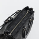PRADA Hand Bag Leather Black Silver Auth 186430A-6