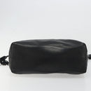 PRADA Hand Bag Leather Black Silver Auth 186430A-9