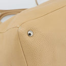 PRADA Hand Bag Vittero Dino Leather 2way Beige Silver Auth 186431V-17