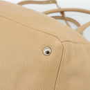 PRADA Hand Bag Vittero Dino Leather 2way Beige Silver Auth 186431V-18
