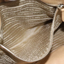 PRADA Hand Bag Vittero Dino Leather 2way Beige Silver Auth 186431V-26