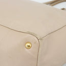 PRADA Hand Bag Leather 2way Beige Gold Auth 186432A-9