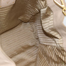 PRADA Hand Bag Leather 2way Beige Gold Auth 186432A-22