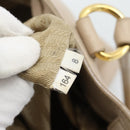 PRADA Hand Bag Leather 2way Beige Gold Auth 186432A-12