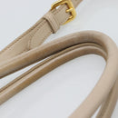 PRADA Hand Bag Leather 2way Beige Gold Auth 186432A-8