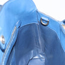 PRADA Hand Bag Safiano Leather Blue Gold Auth 186433A-19