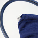 PRADA Hand Bag Safiano Leather Blue Gold Auth 186433A-12