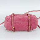 Miu Miu Hand Bag Leather 2way Pink Gold Auth 186436SAM-5