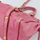 Miu Miu Hand Bag Leather 2way Pink Gold Auth 186436SAM-10