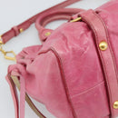 Miu Miu Hand Bag Leather 2way Pink Gold Auth 186436SAM-17