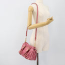 Miu Miu Hand Bag Leather 2way Pink Gold Auth 186436SAM-22