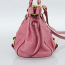 Miu Miu Hand Bag Leather 2way Pink Gold Auth 186436SAM-3