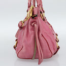 Miu Miu Hand Bag Leather 2way Pink Gold Auth 186436SAM-4
