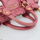 Miu Miu Hand Bag Leather 2way Pink Gold Auth 186436SAM-7