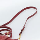 Miu Miu Hand Bag Leather 2way Red Gold Auth 186437SAM-14