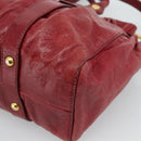 Miu Miu Hand Bag Leather 2way Red Gold Auth 186437SAM-16