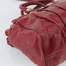 Miu Miu Hand Bag Leather 2way Red Gold Auth 186437SAM-17