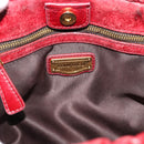 Miu Miu Hand Bag Leather 2way Red Gold Auth 186437SAM-18