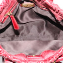 Miu Miu Hand Bag Leather 2way Red Gold Auth 186437SAM-11