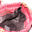 Miu Miu Hand Bag Leather 2way Red Gold Auth 186437SAM-19