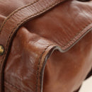 Miu Miu Tote Bag Leather Brown Gold Auth 186438V-18