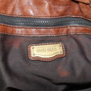 Miu Miu Tote Bag Leather Brown Gold Auth 186438V-20