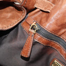 Miu Miu Tote Bag Leather Brown Gold Auth 186438V-23