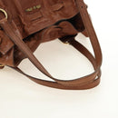 Miu Miu Tote Bag Leather Brown Gold Auth 186438V-7