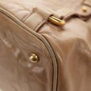 Miu Miu Hand Bag Leather Beige Gold Auth 186439V-14