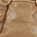 Miu Miu Hand Bag Leather Beige Gold Auth 186439V-4