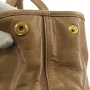 Miu Miu Hand Bag Leather Beige Gold Auth 186439V-7