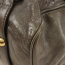 Miu Miu Hand Bag Leather 2way Gray Gold Auth 186440SAM-14